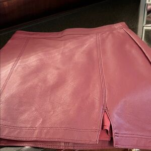 Abercrombie & Fitch Maroon Leather mini skirt